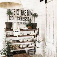 Personalized White Cottage Farm Farmhouse Canvas Wall Art - NLSC0125