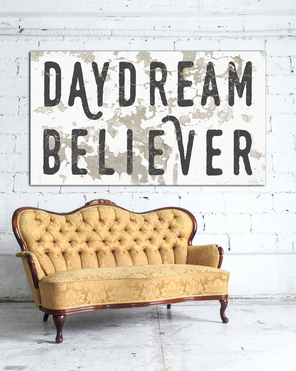 Daydream Believer Chippy Farmhouse Decor Canvas Art