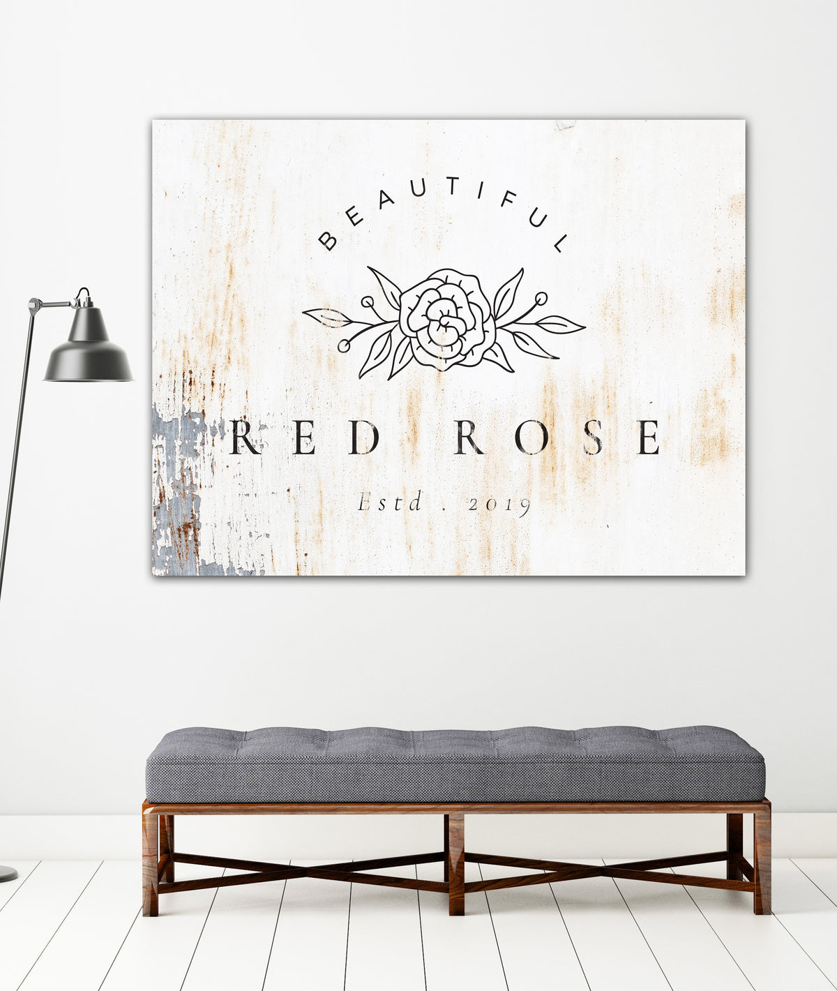 White Metal Style Logo to Canvas Large Wall Art Print - LT5