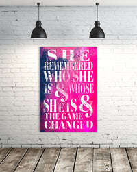 She Remembered Who She Was - Modern Art Inspiration Sign