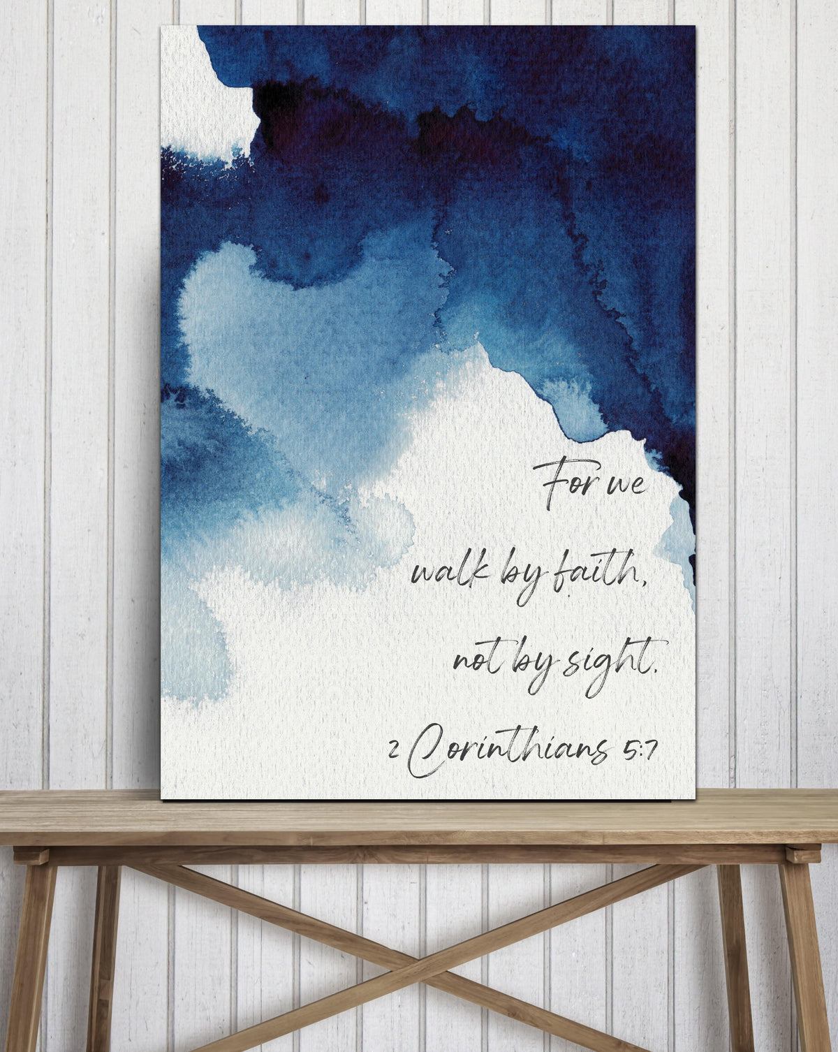 Walk By Faith Blue Watercolor Inspirational Canvas Modern Wall Art – Walls  of Wisdom