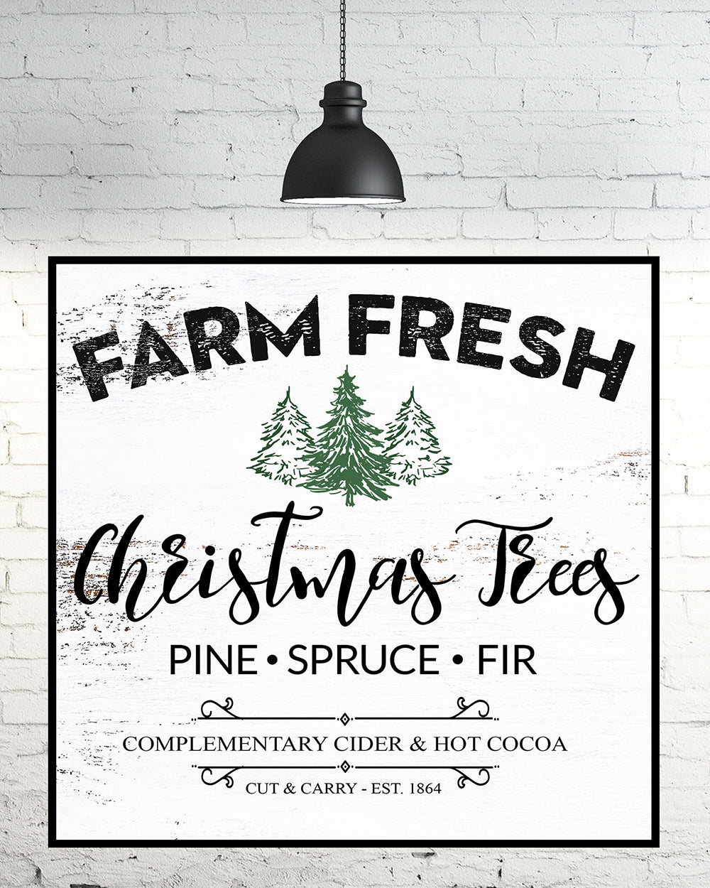 Farm Fresh Christmas Tree Sign - Farmhouse Christmas Wall Art