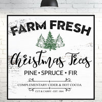 Farm Fresh Christmas Tree Sign - Farmhouse Christmas Wall Art