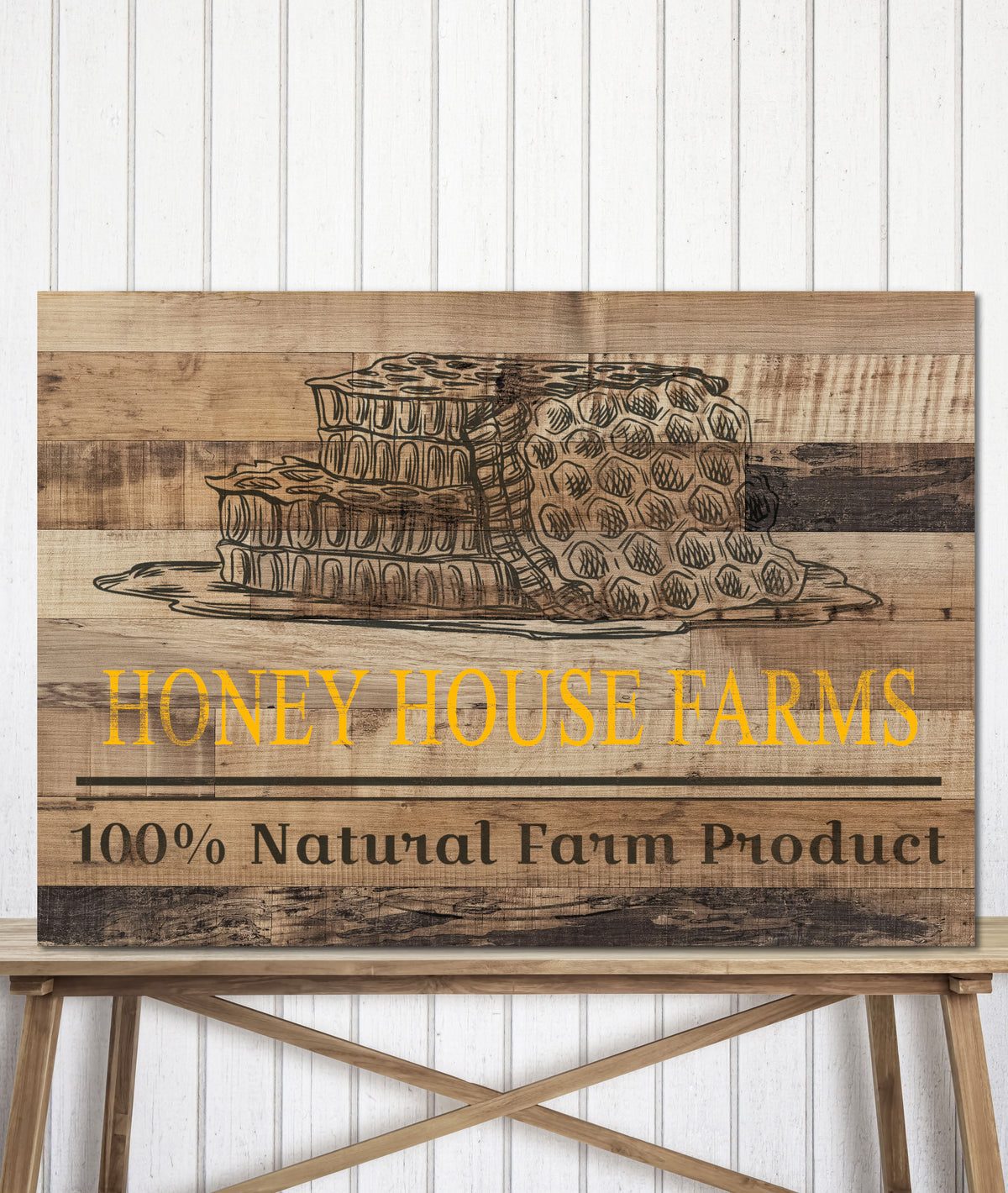 Reclaimed Wood Style Logo to Canvas Art Print - LT21
