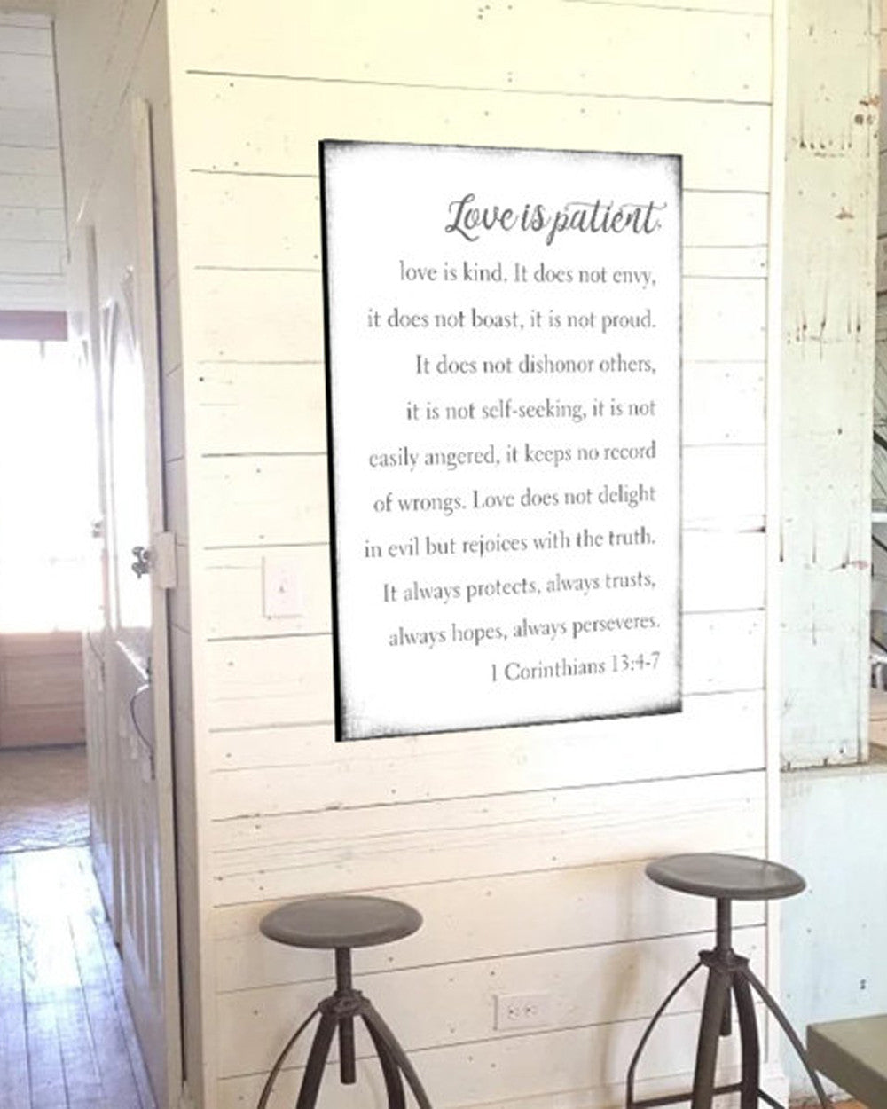 Love is Patient Love is Kind Wall Art - Farmhouse Sign
