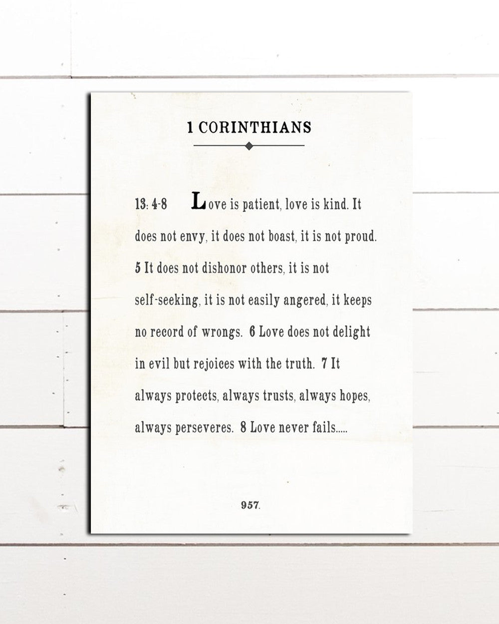 Love is Patient, Love is Kind Wall Art  -  1 Corinthians 13:4-8 - Book Page Canvas Art