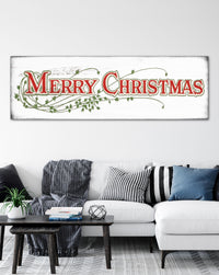Merry Christmas Farmhouse Sign -  Retro Christmas Sign Wall Art