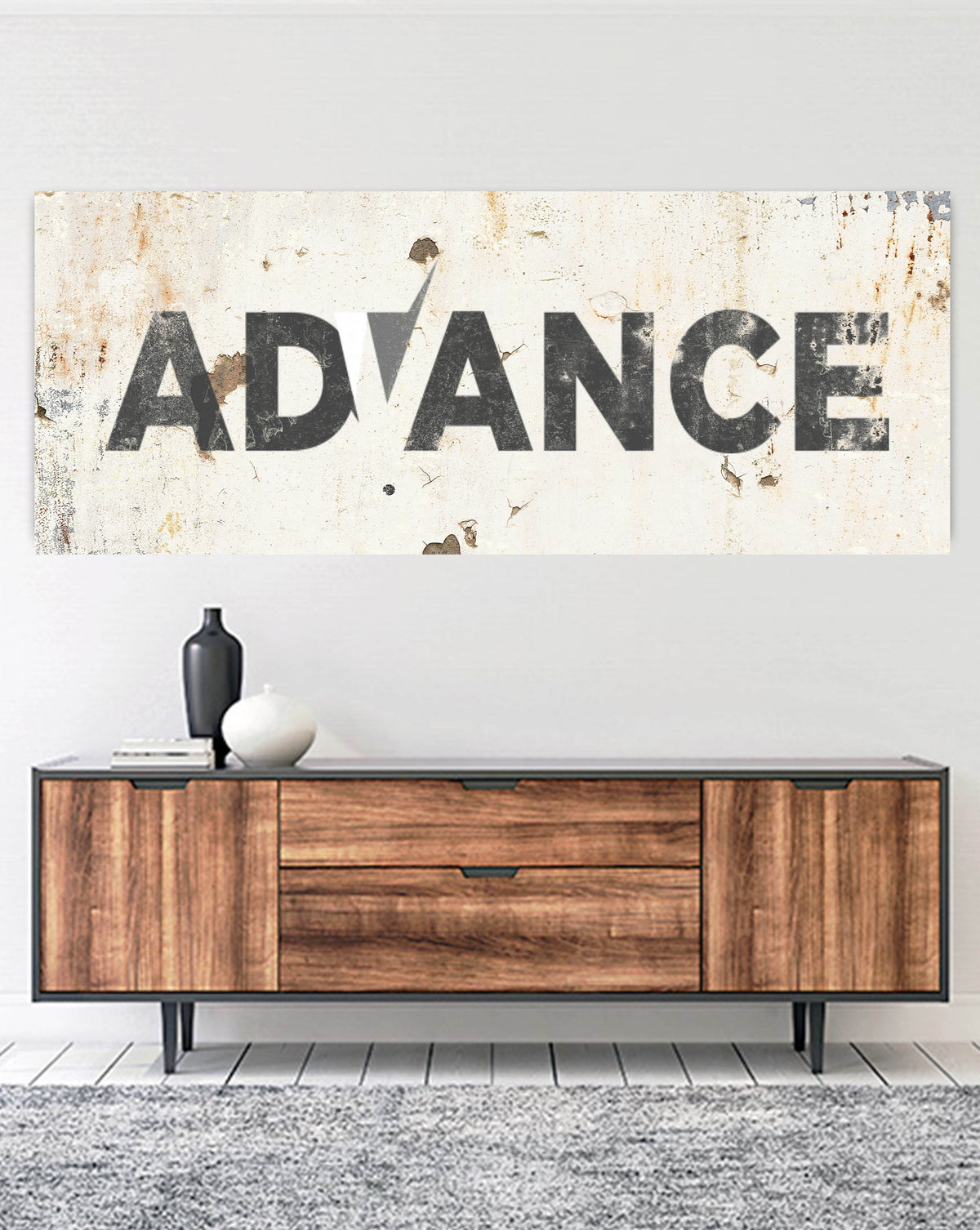 Creamy Metal Style Skinny Logo to Canvas Wall Art  - LS31