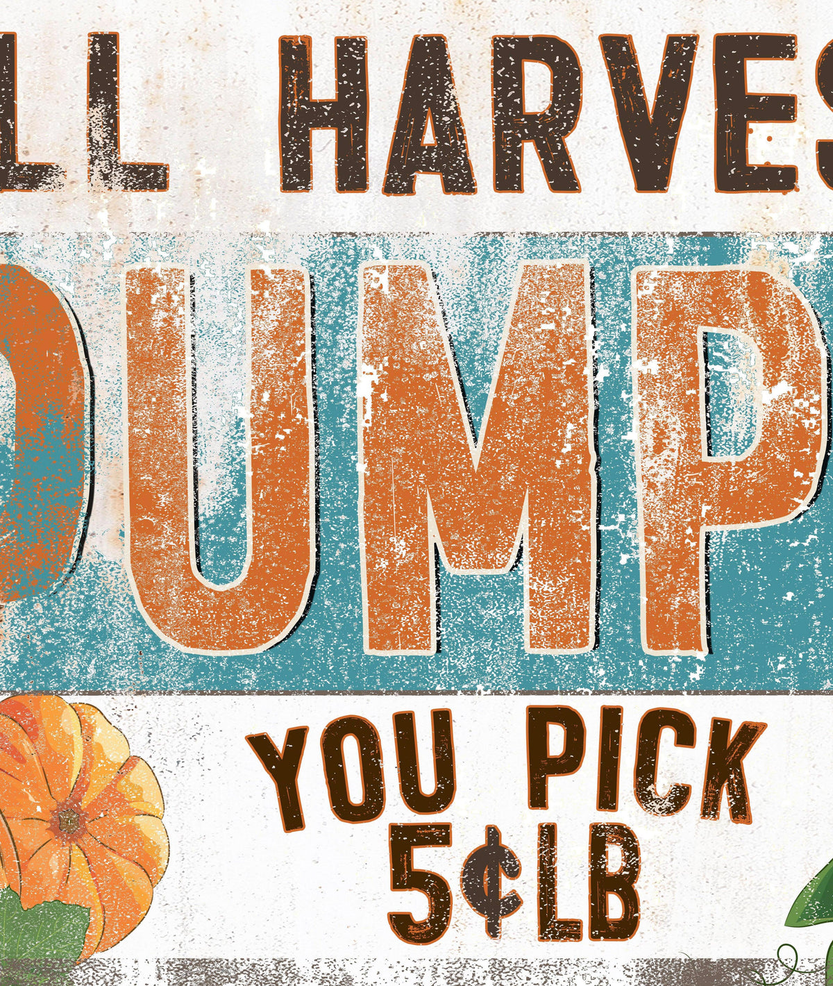 Rustic Fall Decor - Fall Harvest Pumpkins Canvas Sign - Western fall Decor