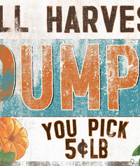 Rustic Fall Decor - Fall Harvest Pumpkins Canvas Sign - Western fall Decor