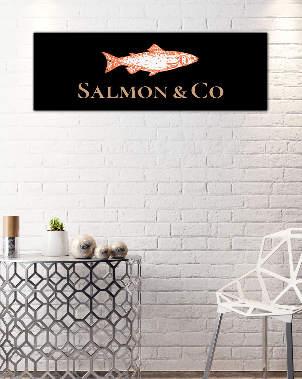 Long Solid Black Logo to Canvas Wall Art Print - LS28