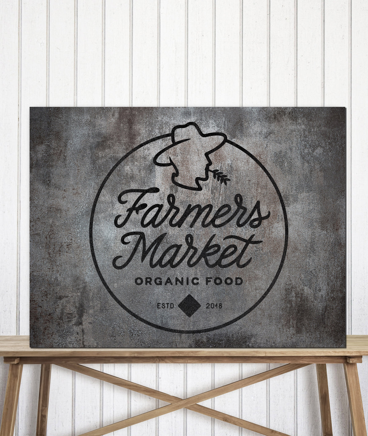Distressed Metal Style Logo to Canvas Art Print - LT19