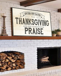 Thanksgiving and Praise Inspirational Canvas Wall Art