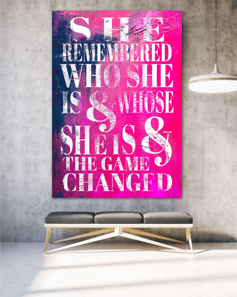 She Remembered Who She Was - Modern Art Inspiration Sign