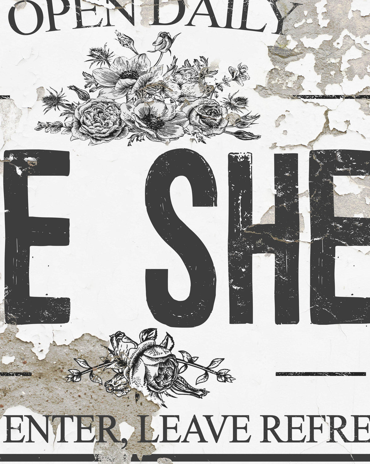 She Shed Chippy WHITE Canvas Wall Art - LC63