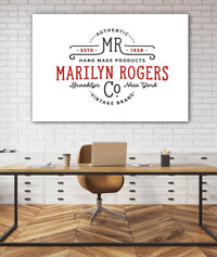 Solid White Custom Sign Business Logo to Canvas Wall Art - LT9