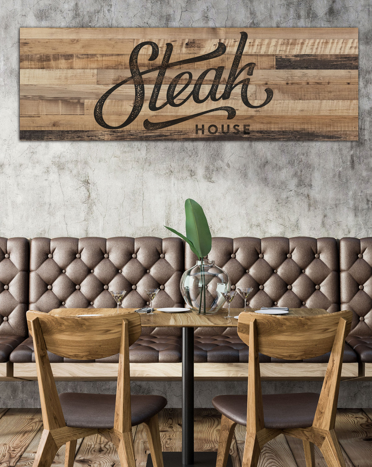 Reclaim Wood Style Long Logo to Canvas Wall Art - LS33