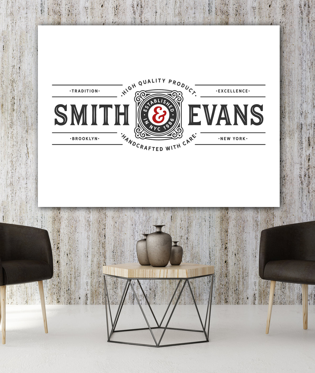 Solid White Custom Sign Business Logo to Canvas Wall Art - LT9