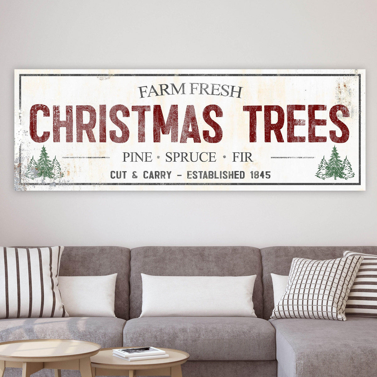 Farm Fresh Christmas Tree Sign  - Modern Farmhouse Christmas Tree Farm Sign