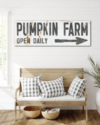 White Pumpkin Farm Vintage Farmhouse Canvas Wall Art - LC61